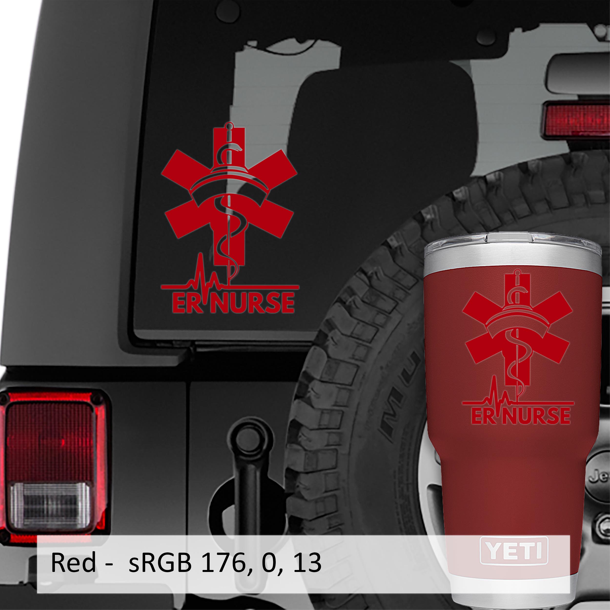 ER Nurse Caduceus Vinyl Decal Sticker