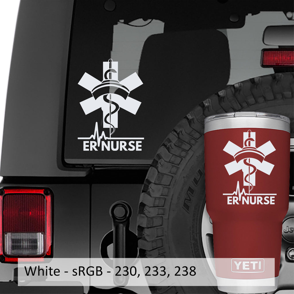 ER Nurse Caduceus Vinyl Decal Sticker