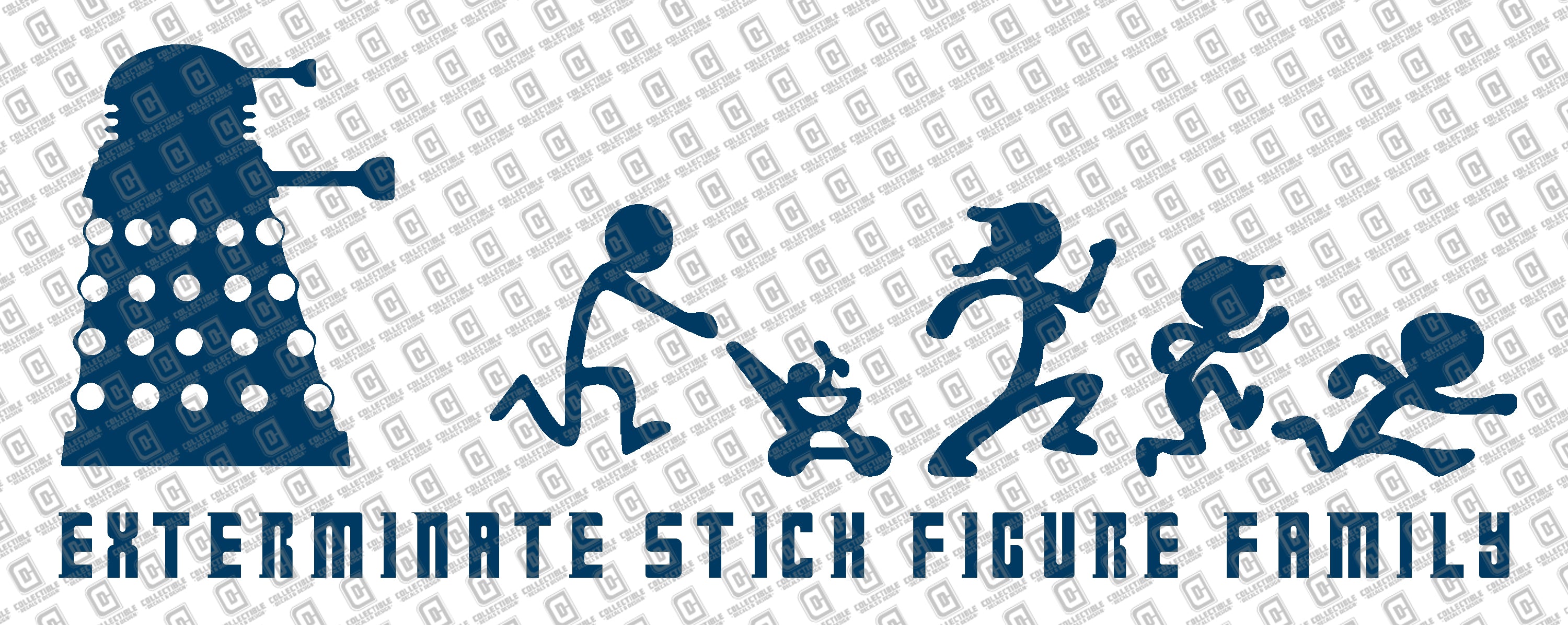 Dalek Will Exterminate Your Stick Figure Family Vinyl Decal