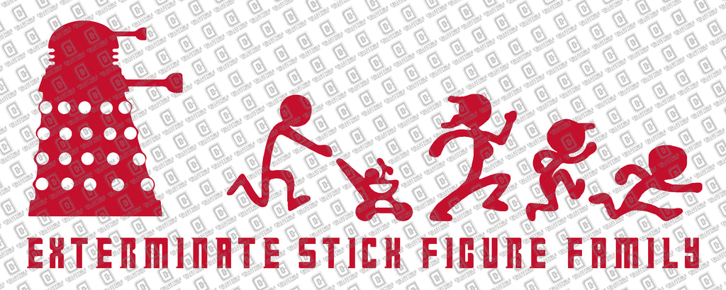 Dalek Will Exterminate Your Stick Figure Family Vinyl Decal