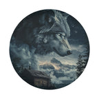Spirit Wolf Overlook design printed spare tire cover with optional backup camera hole by Graffix