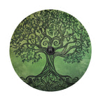 Celtic roots green tree of life spare tire cover with branching roots and ancient knotwork