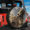 Funny Cat Chased By T-Rex Spare Tire Cover