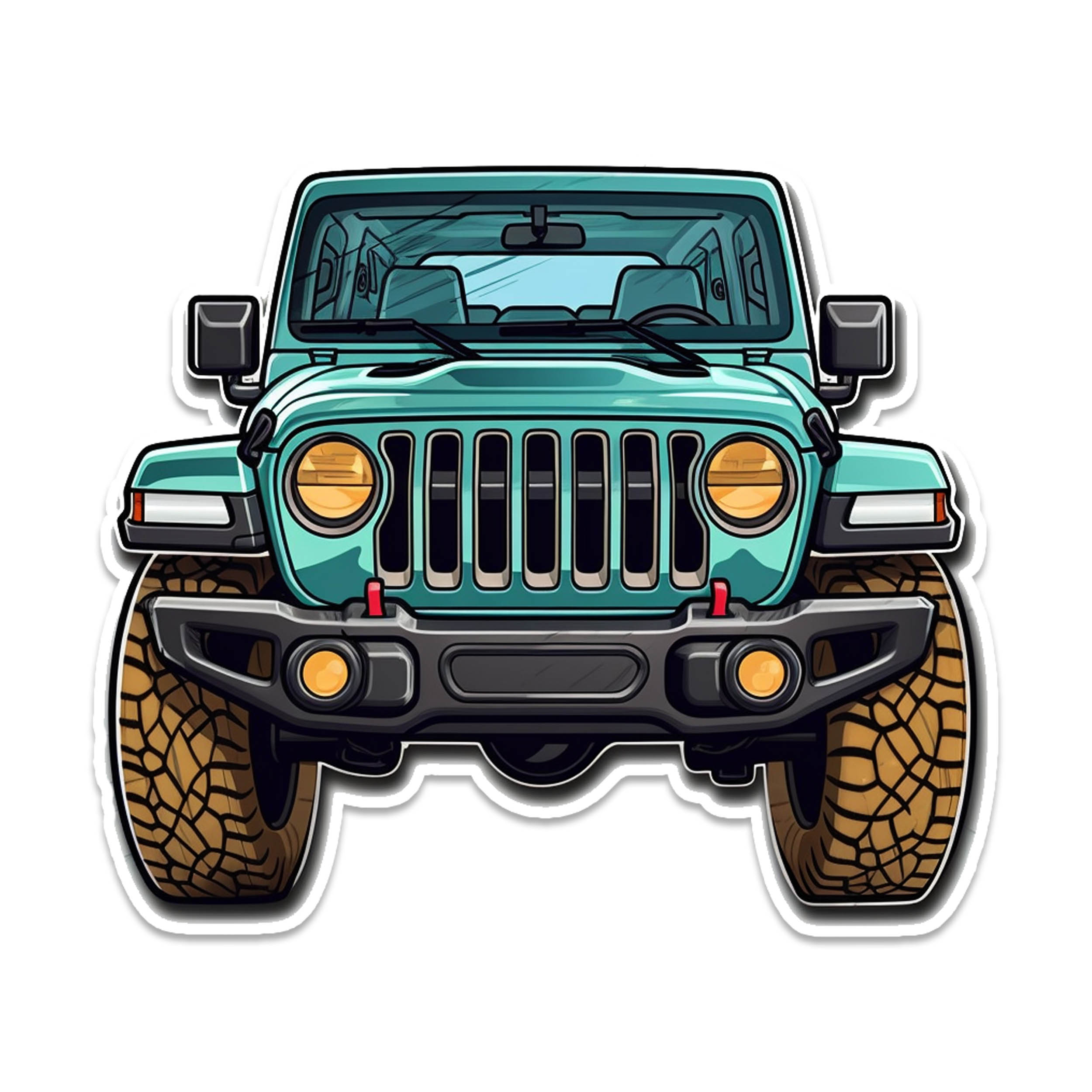 Front Bikini Blue Rubicon Vinyl Sticker