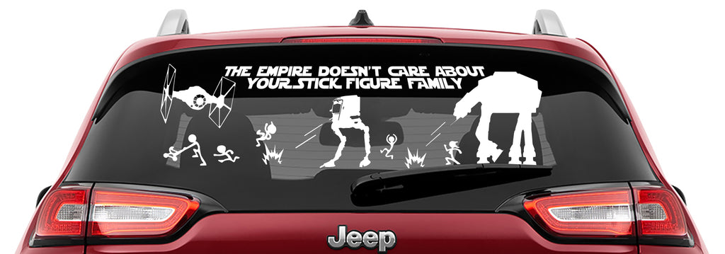Full Sized The Empire Doesn't Care Your Stick Figure Family Decal