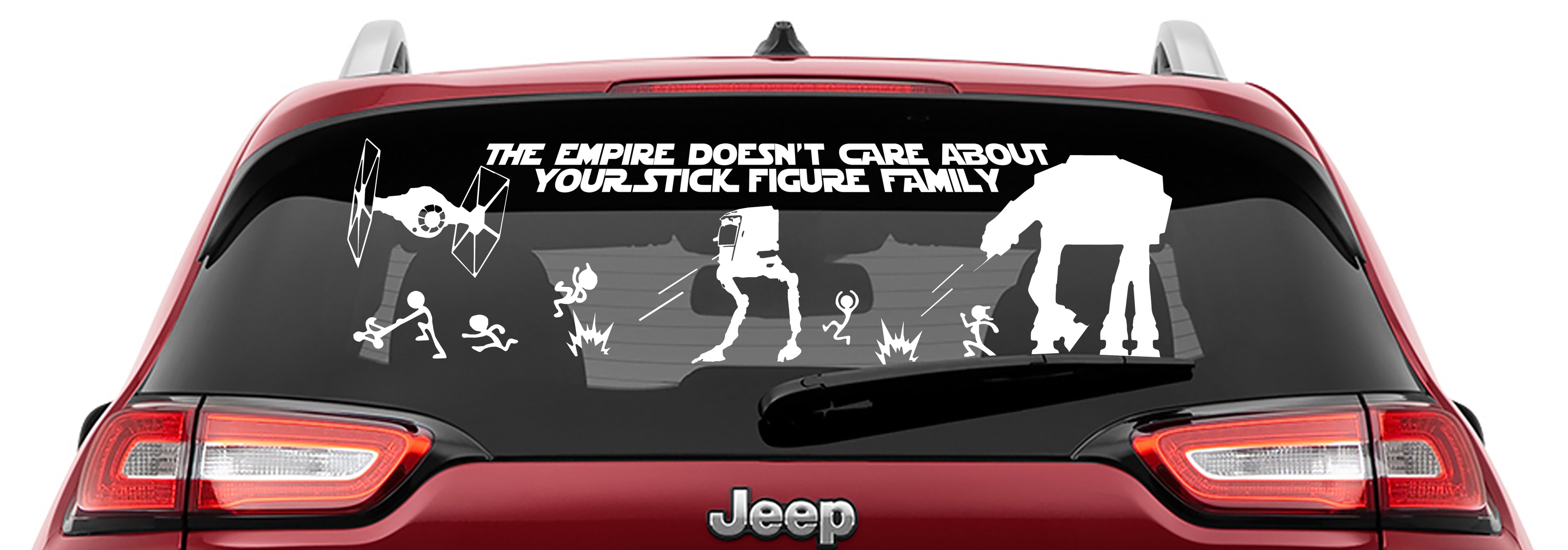 Full Sized The Empire Doesn't Care Your Stick Figure Family Decal