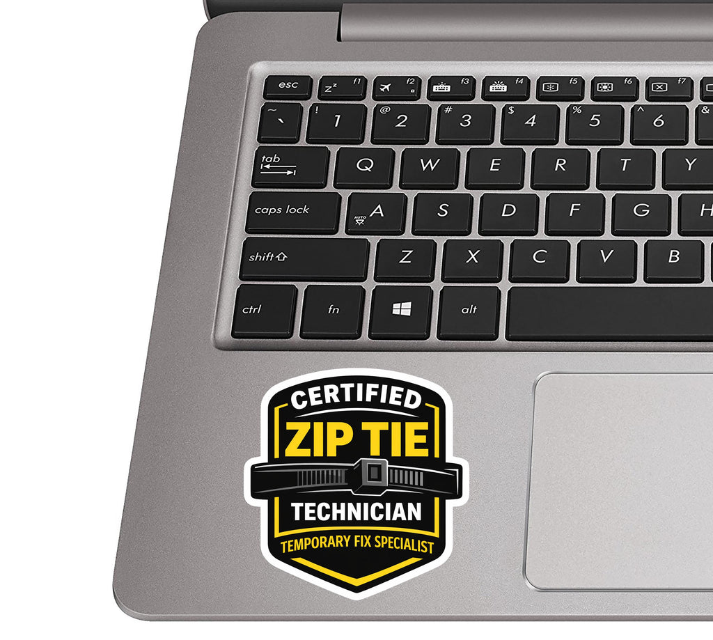 Certified Zip Tie Technician Vinyl Sticker