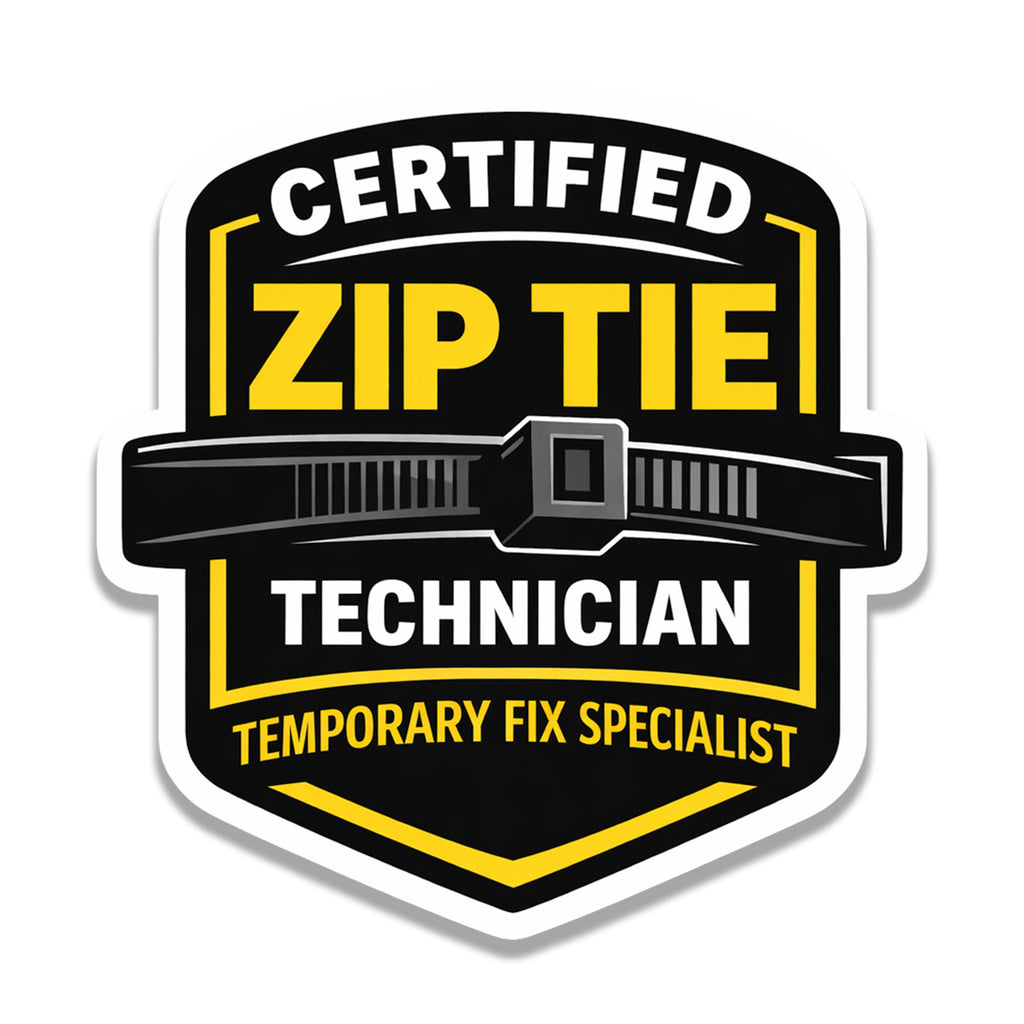 Certified Zip Tie Technician Vinyl Sticker