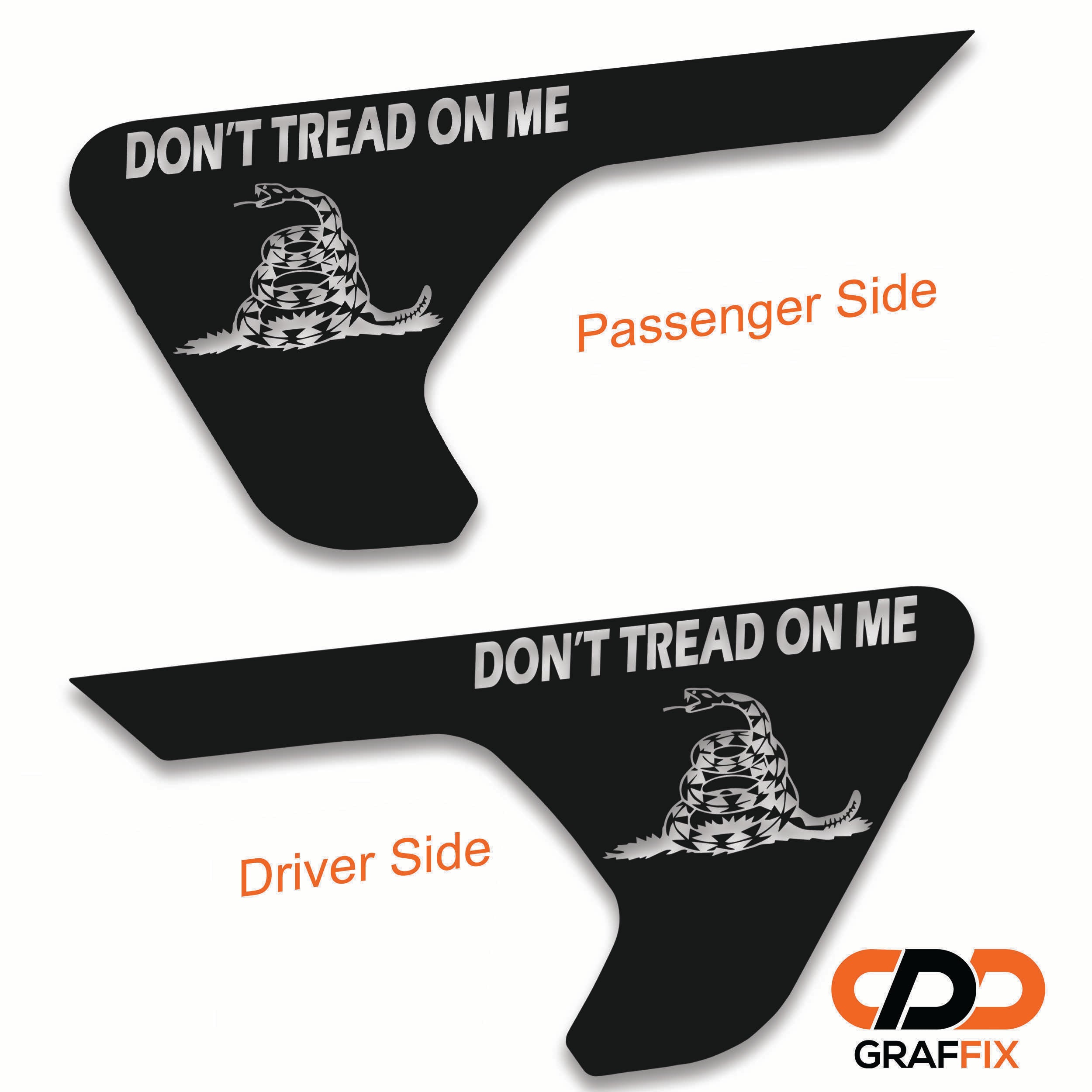 Default Gadsden Dont Tread On Me flag billet fender vent transfer decal on JL Wrangler vent