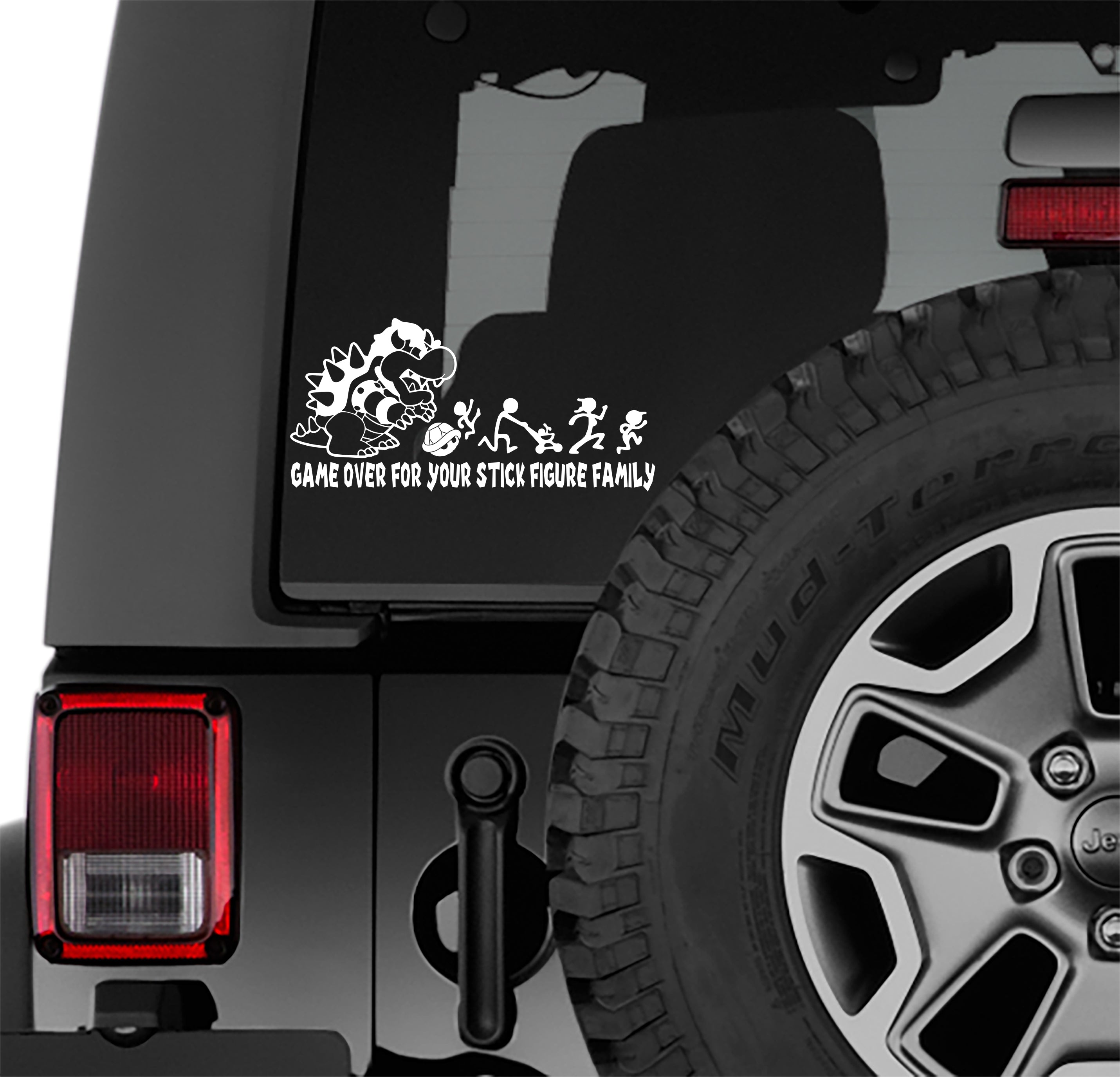 Mario Bros Inspired Game Over For Your Stick Figure Family Vinyl Decal
