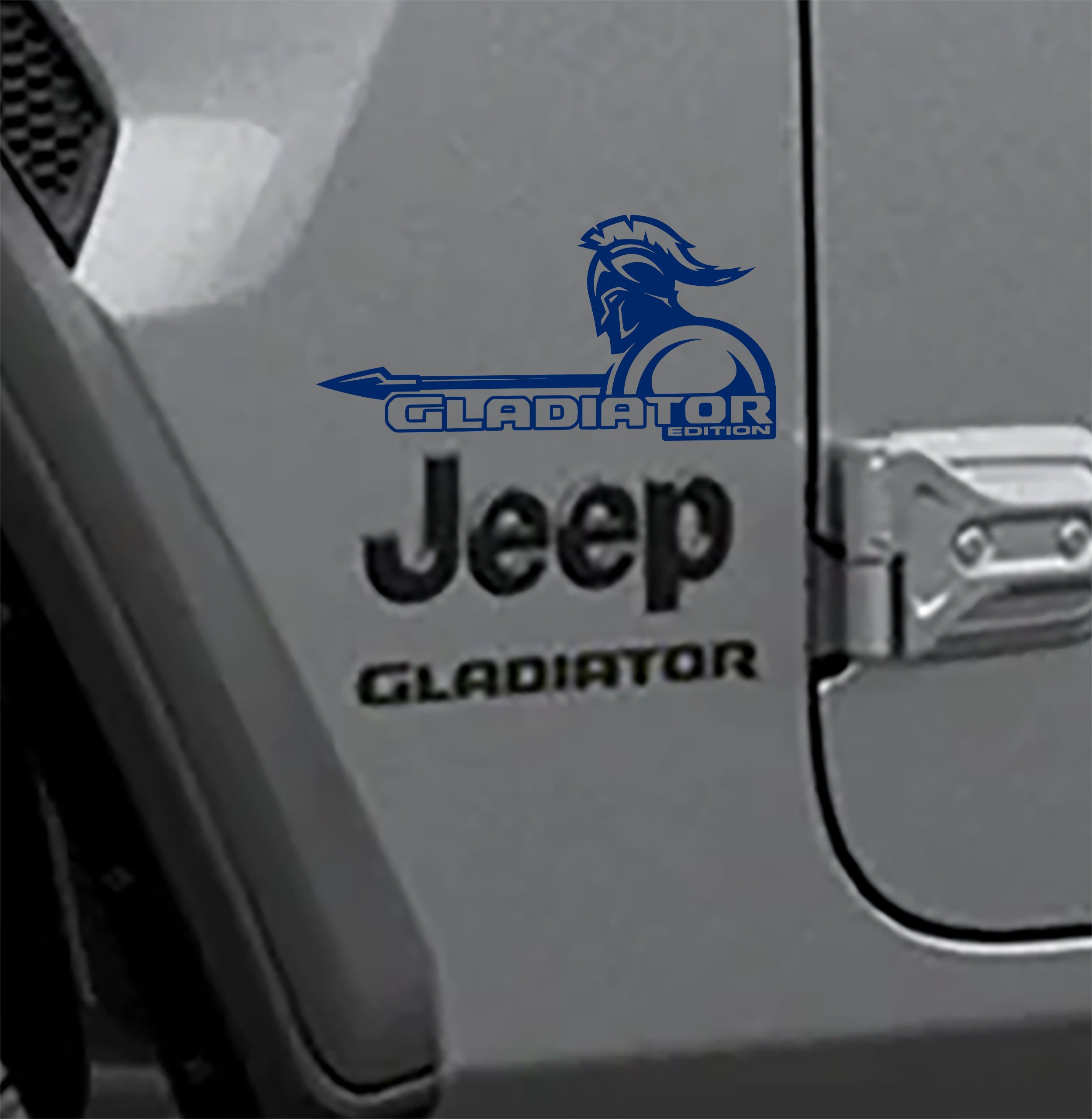 Navy blue Spartan warrior Gladiator Edition fender vinyl decal pair for Jeep Gladiator JT