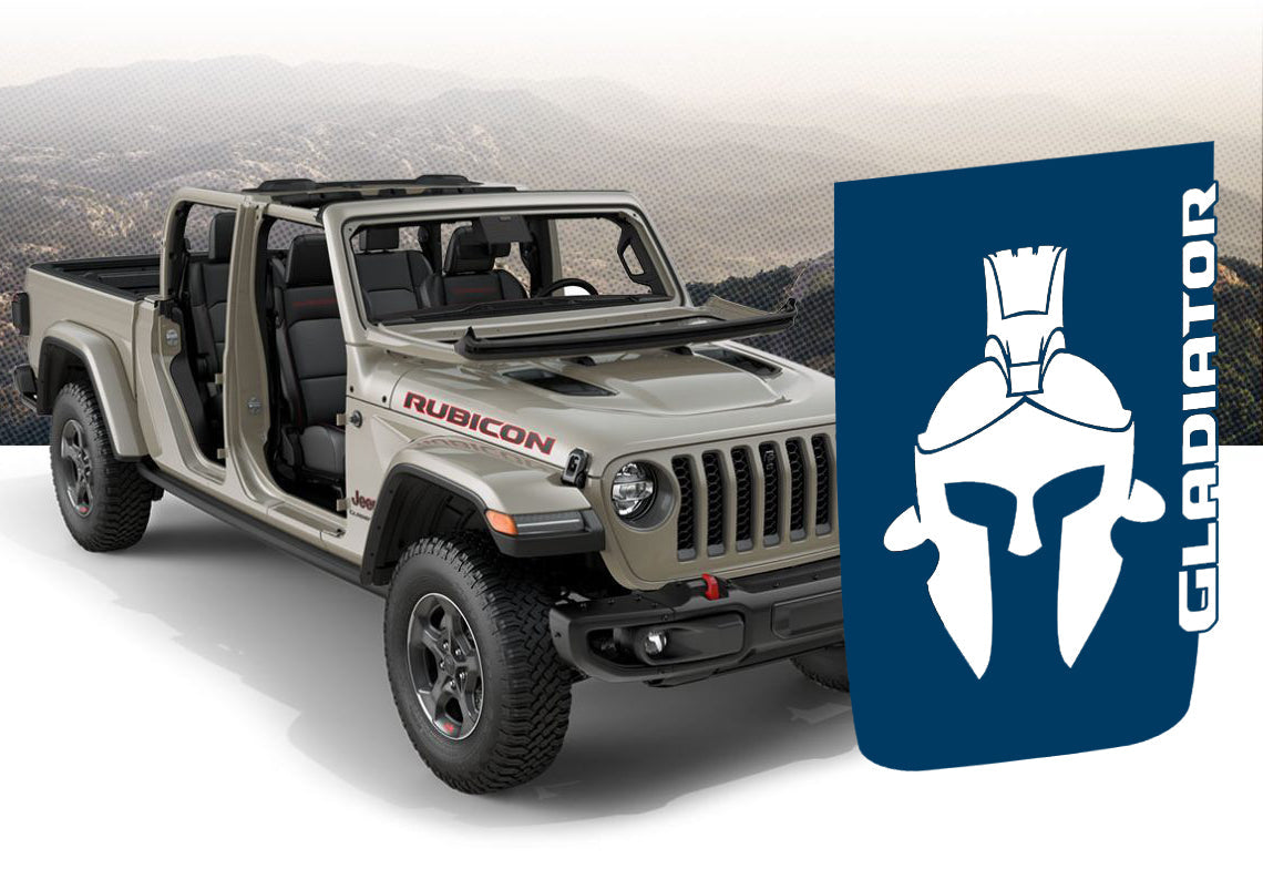 Hood Decal for Jeep JL/JT Rubicon Style Hood - Gladiator Helmet Blackout Hood Decal