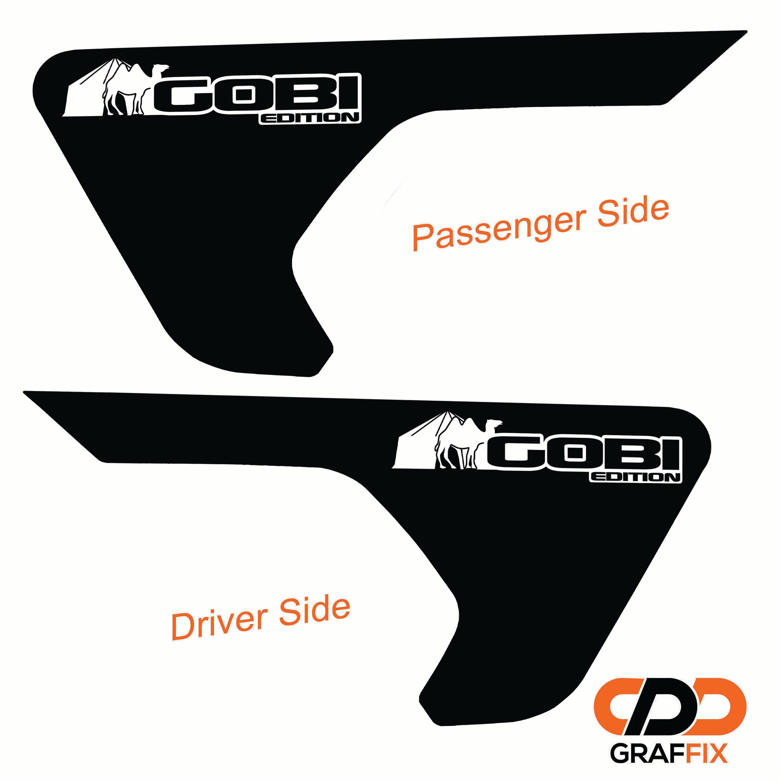 Gobi Edition Jeep Wrangler JL/Gladiator JT fender vent transfer decal applied to billet vent insert