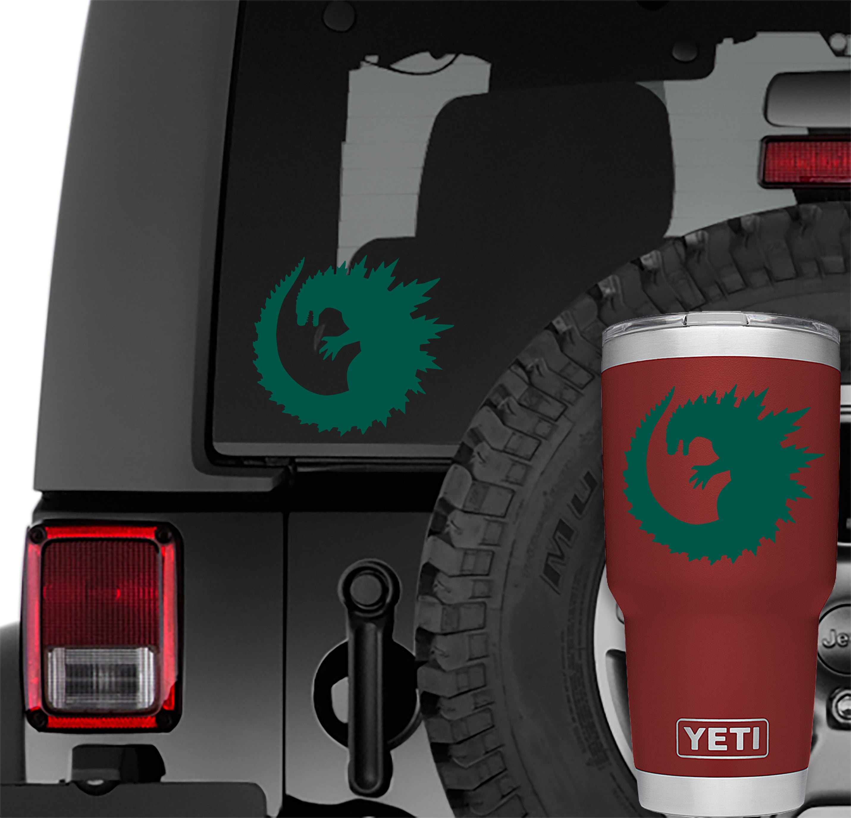  Round Godzilla Vinyl Decal