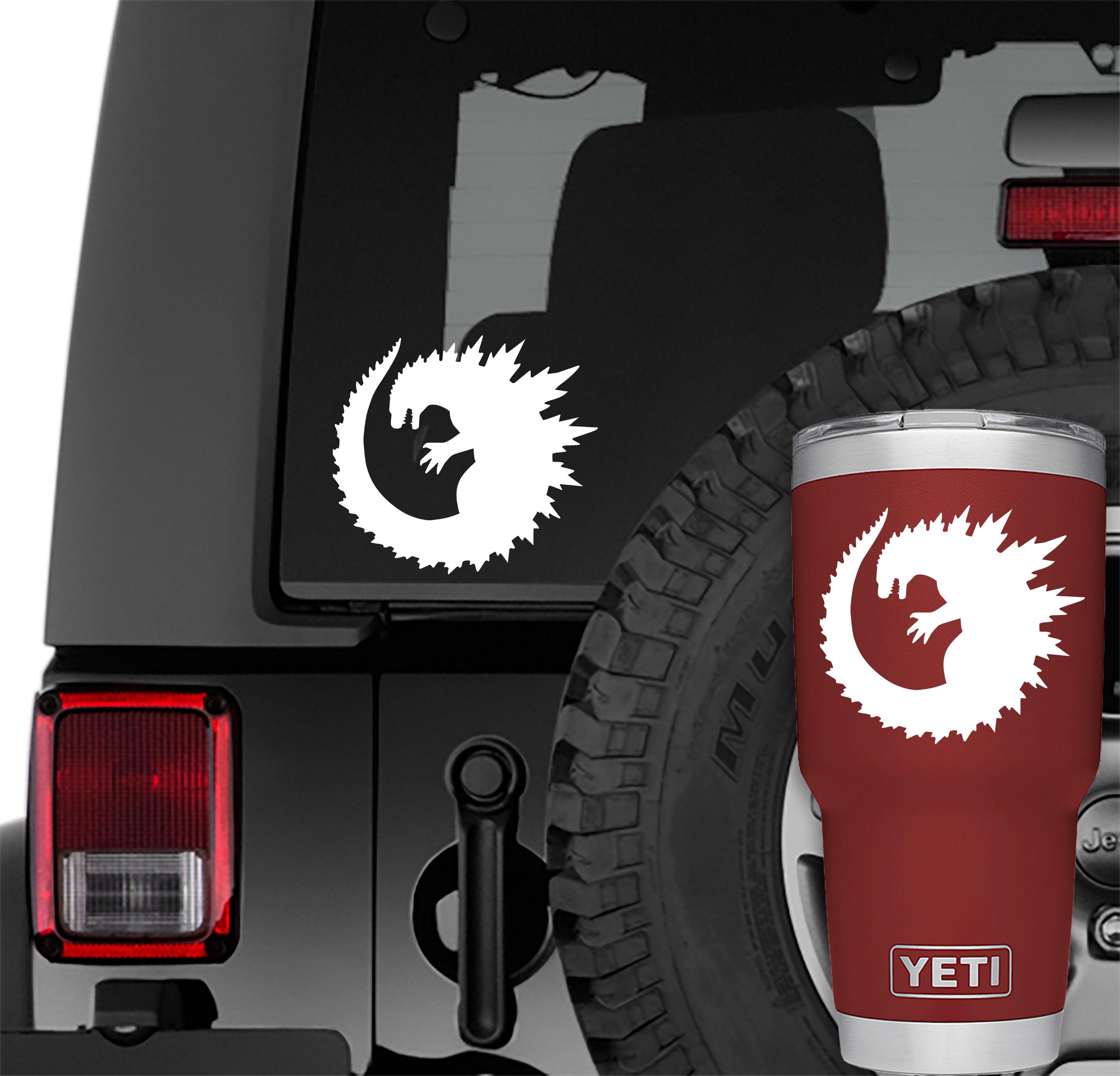  Round Godzilla Vinyl Decal