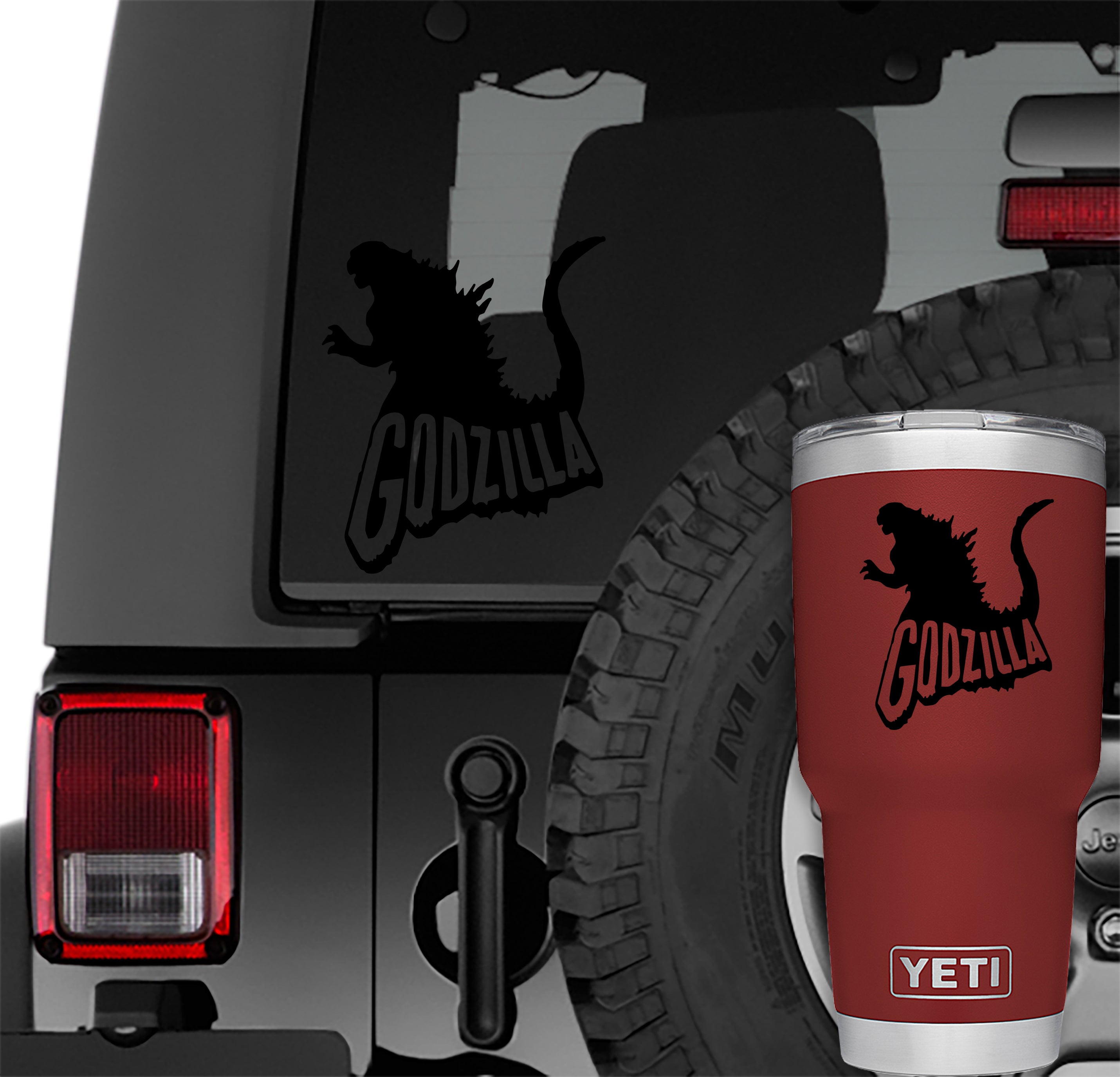 Godzilla With Name Vinyl Decal 