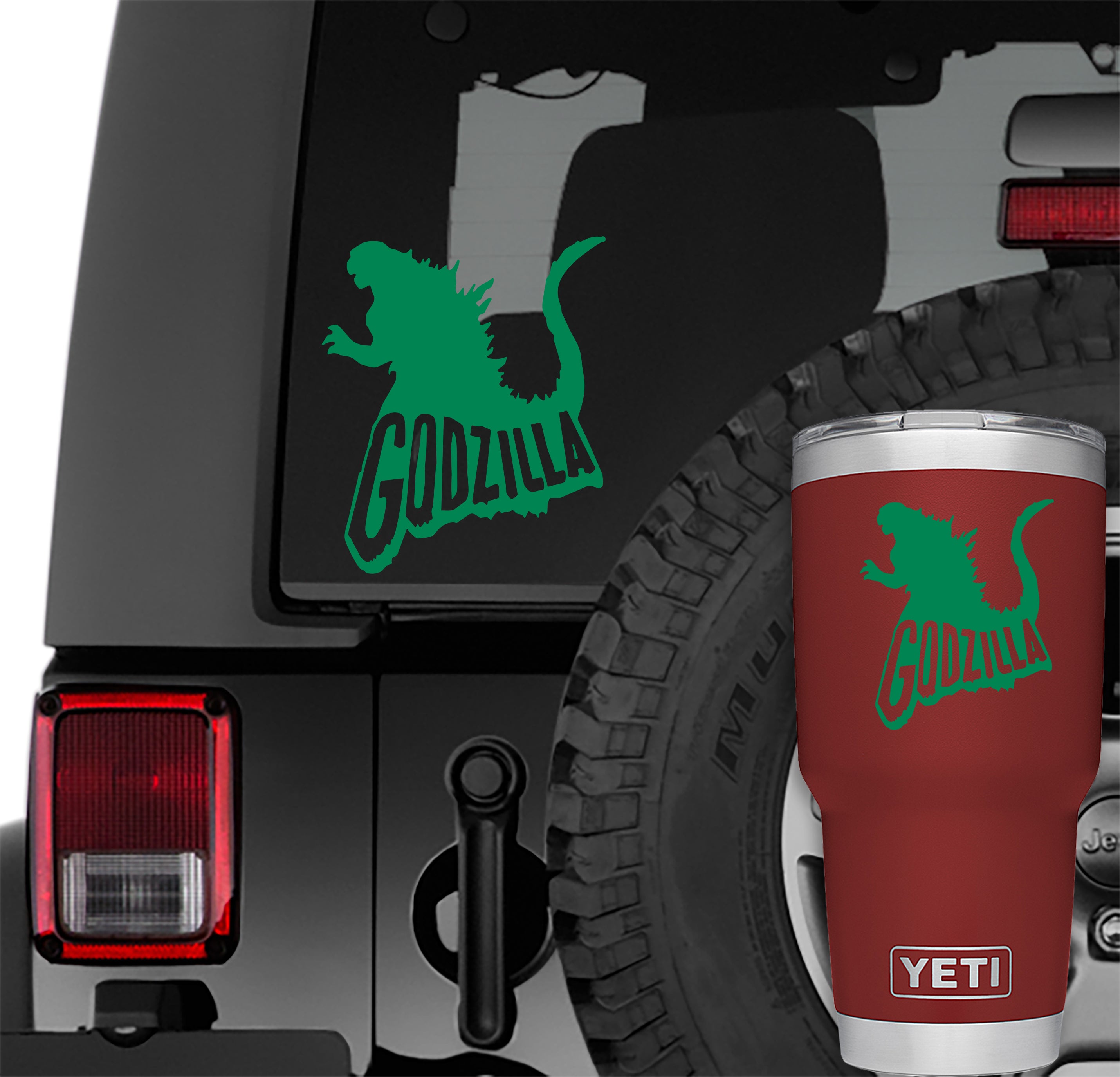 Godzilla With Name Vinyl Decal 