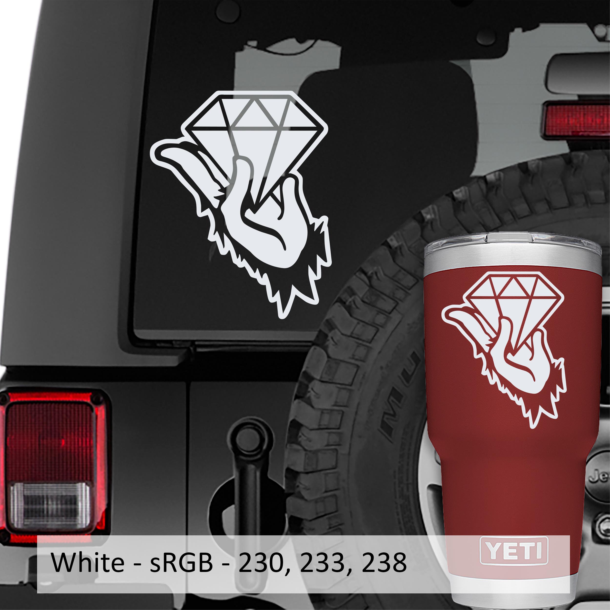 Ape Nation Gorilla Diamond Hand Vinyl Decal Sticker