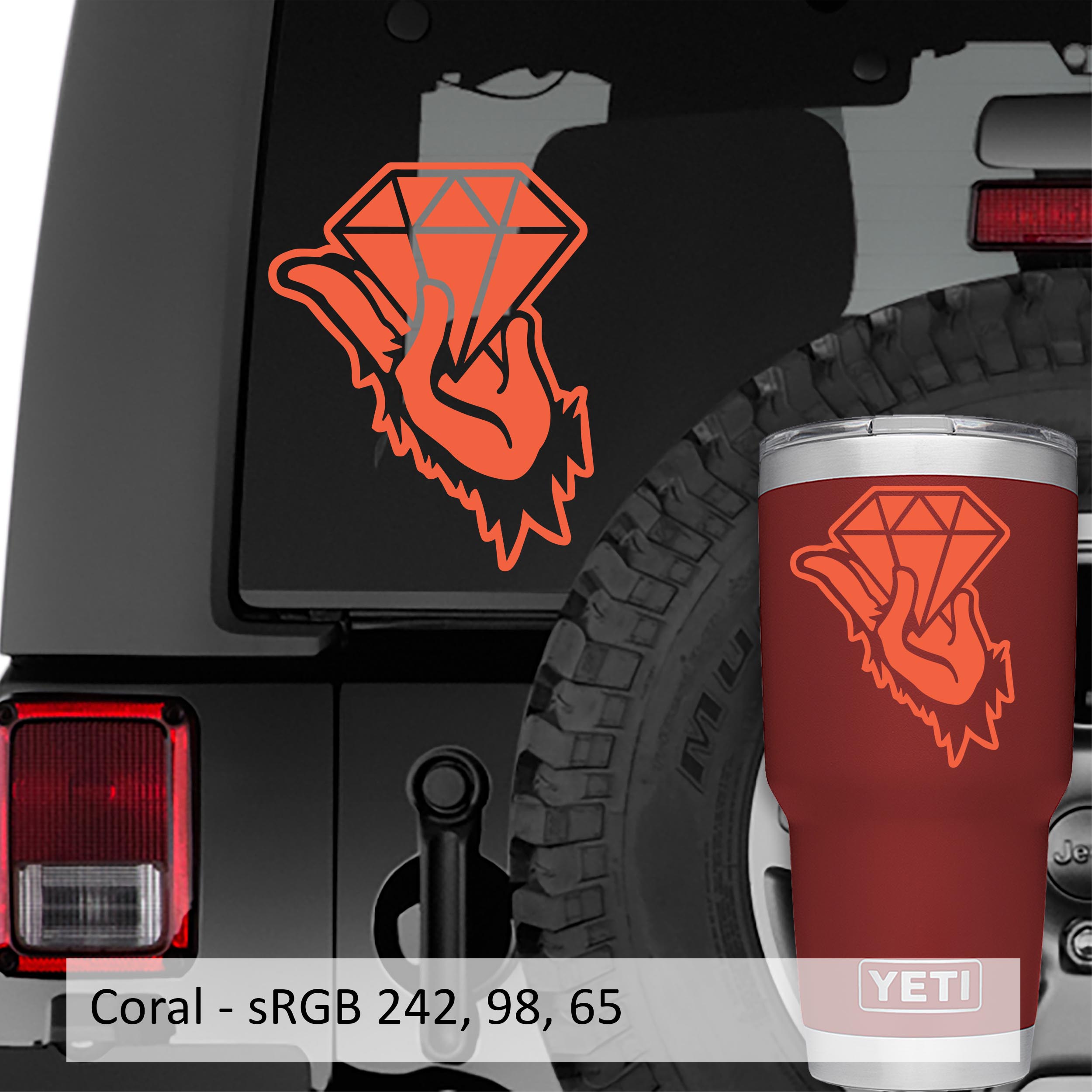 Ape Nation Gorilla Diamond Hand Vinyl Decal Sticker