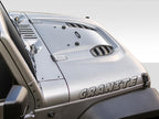 Granite font sample for custom text Jeep hood lettering decal shown in chiseled stone-style black letters