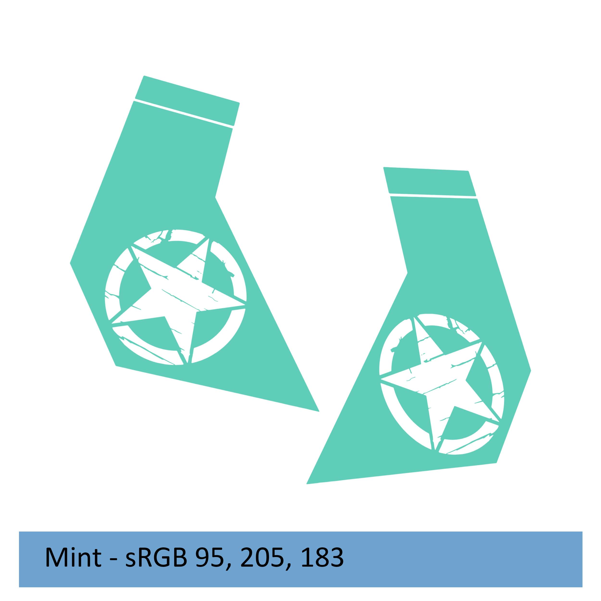 Mint distressed Alfa Romeo star bodyside decal for 2020+ Jeep Gladiator JT cab side graphic