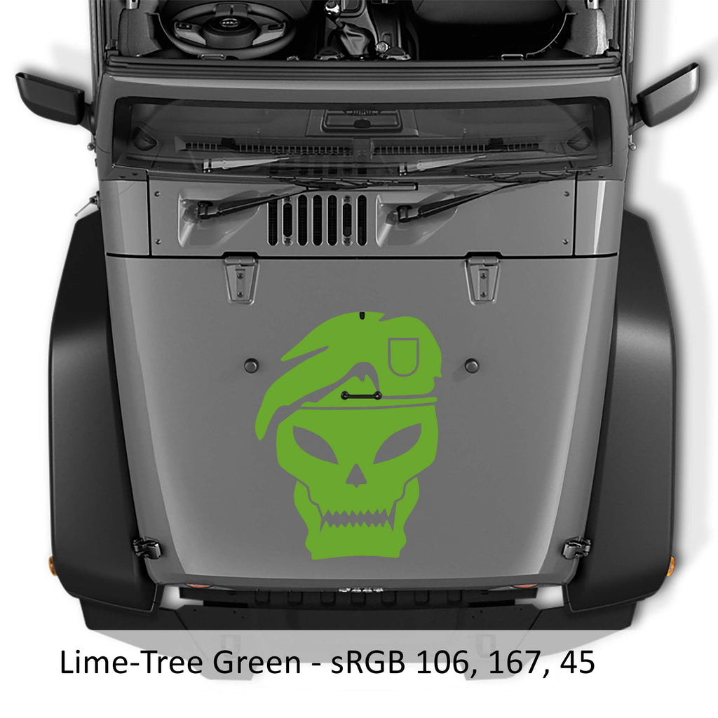 Green Beret Special Ops Skull Vinyl Decal