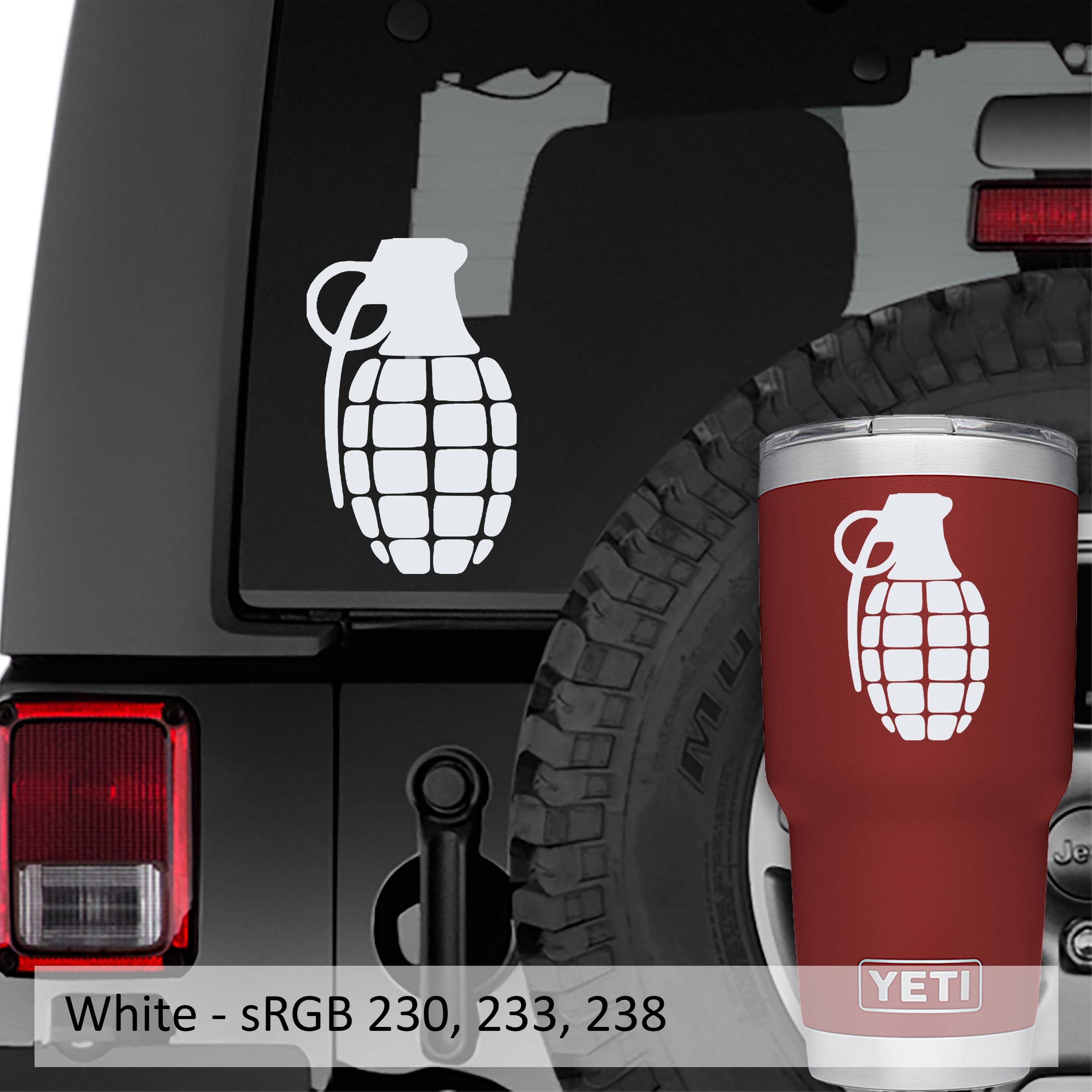 Hand Grenade Vinyl Decal