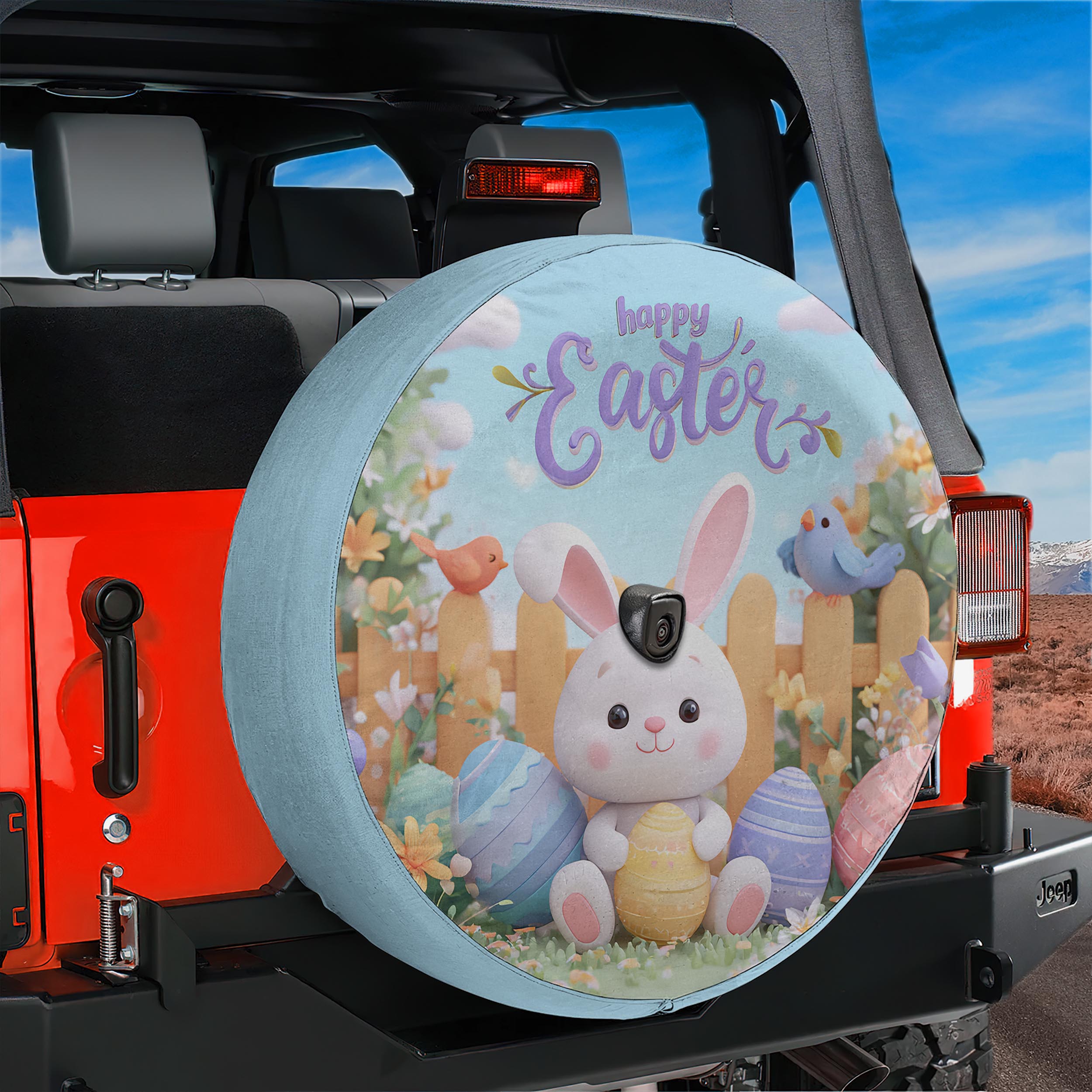 Easter Bunny Spare Tire Cover