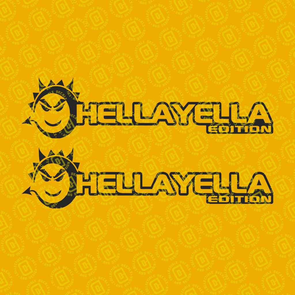 Hella Yella Edition Jeep side hood decal artwork preview shown with the CDD Graffix studio watermark