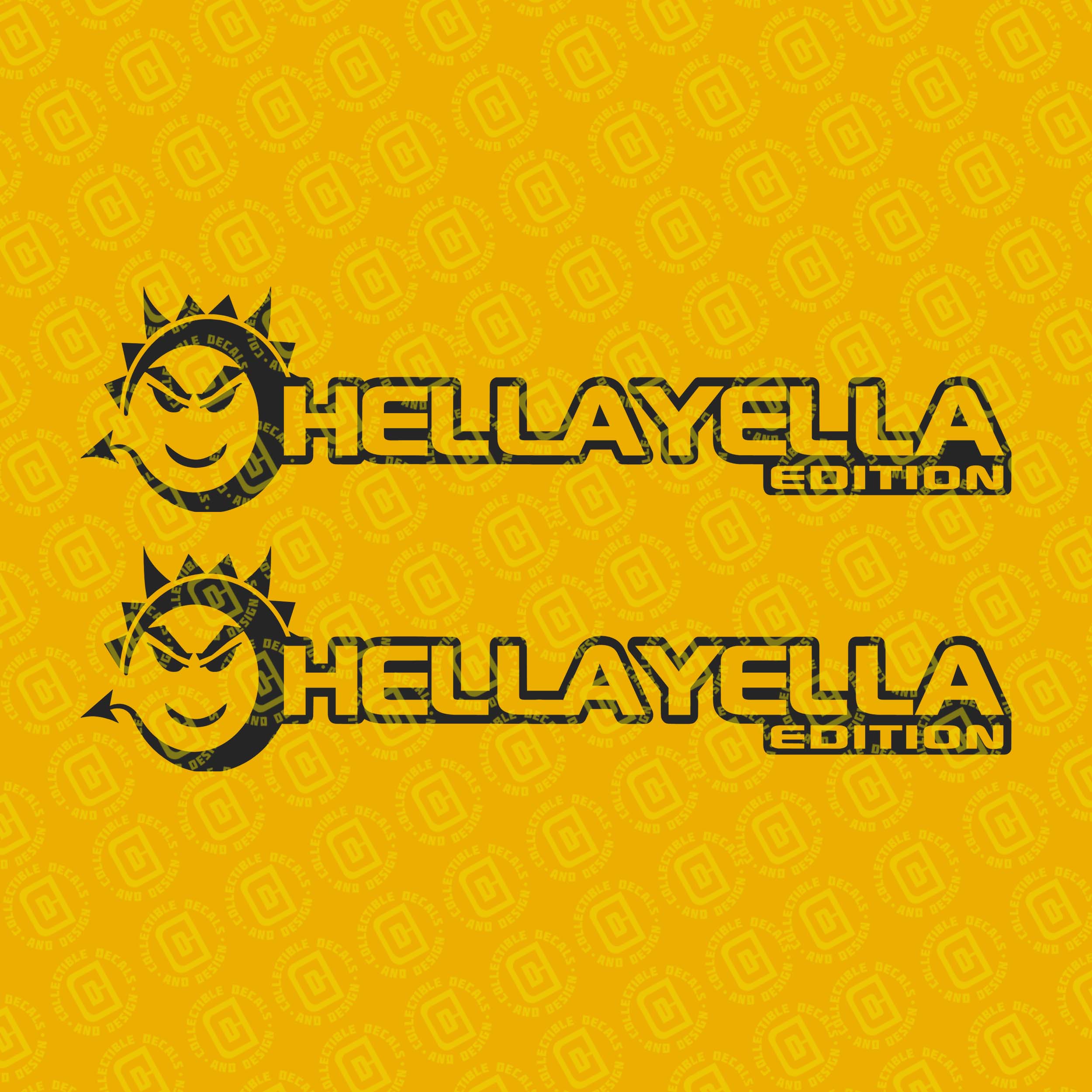 Hella Yella Edition Jeep side hood decal artwork preview shown with the CDD Graffix studio watermark