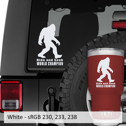 Bigfoot Hide and Seek World Champion Vinyl Decal