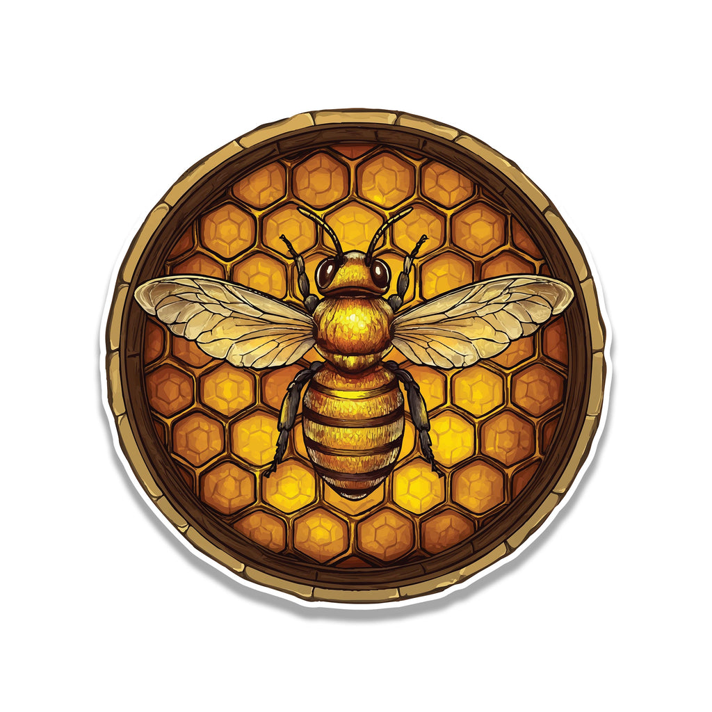 Honeycomb Bee Vinyl Sticker