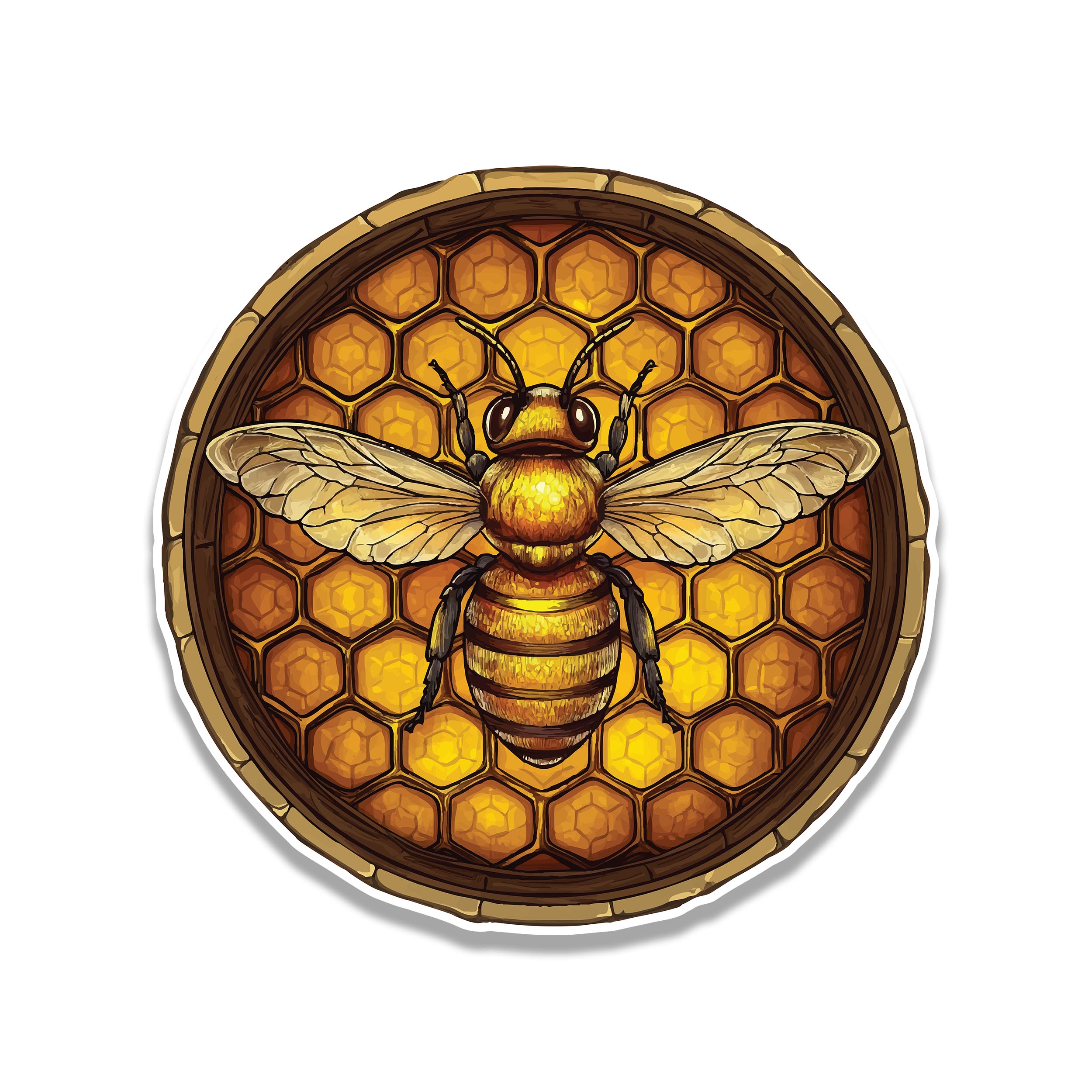 Honeycomb Bee Vinyl Sticker