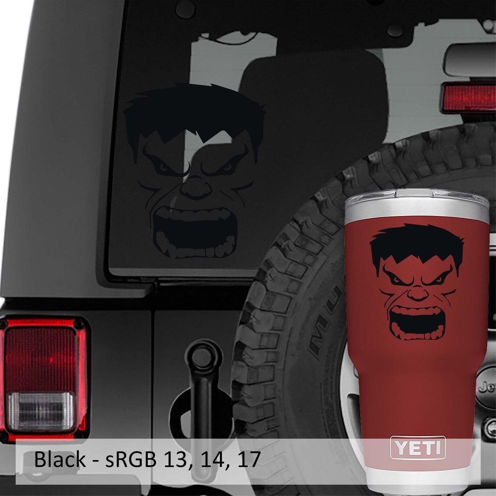 Angry Incredible Hulk Face Vinyl Decal