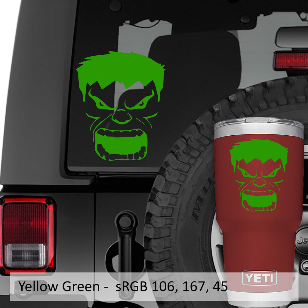 Angry Incredible Hulk Face Vinyl Decal