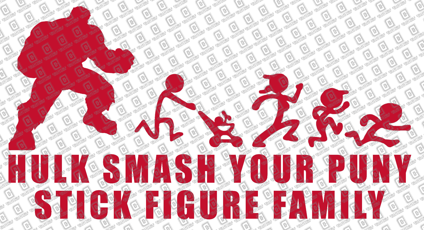 Hulk Smash Your Puny Stick Figure Family Vinyl Decal