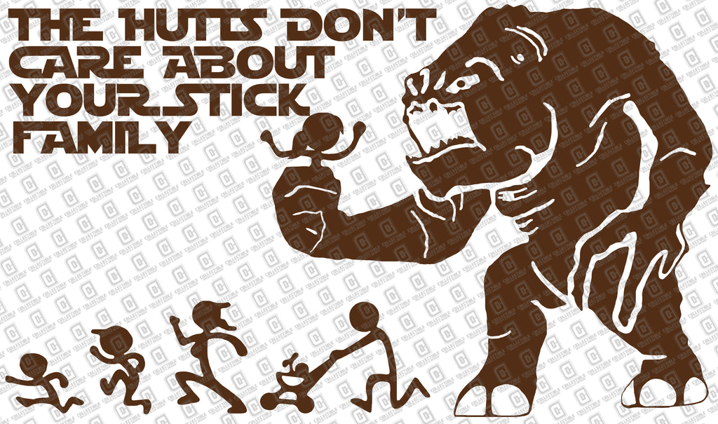 The Hutts Don't Care Your Stick Figure Family Vinyl Decal