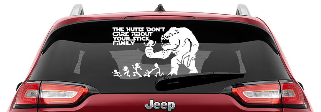 The Hutts Don't Care Your Stick Figure Family Vinyl Decal