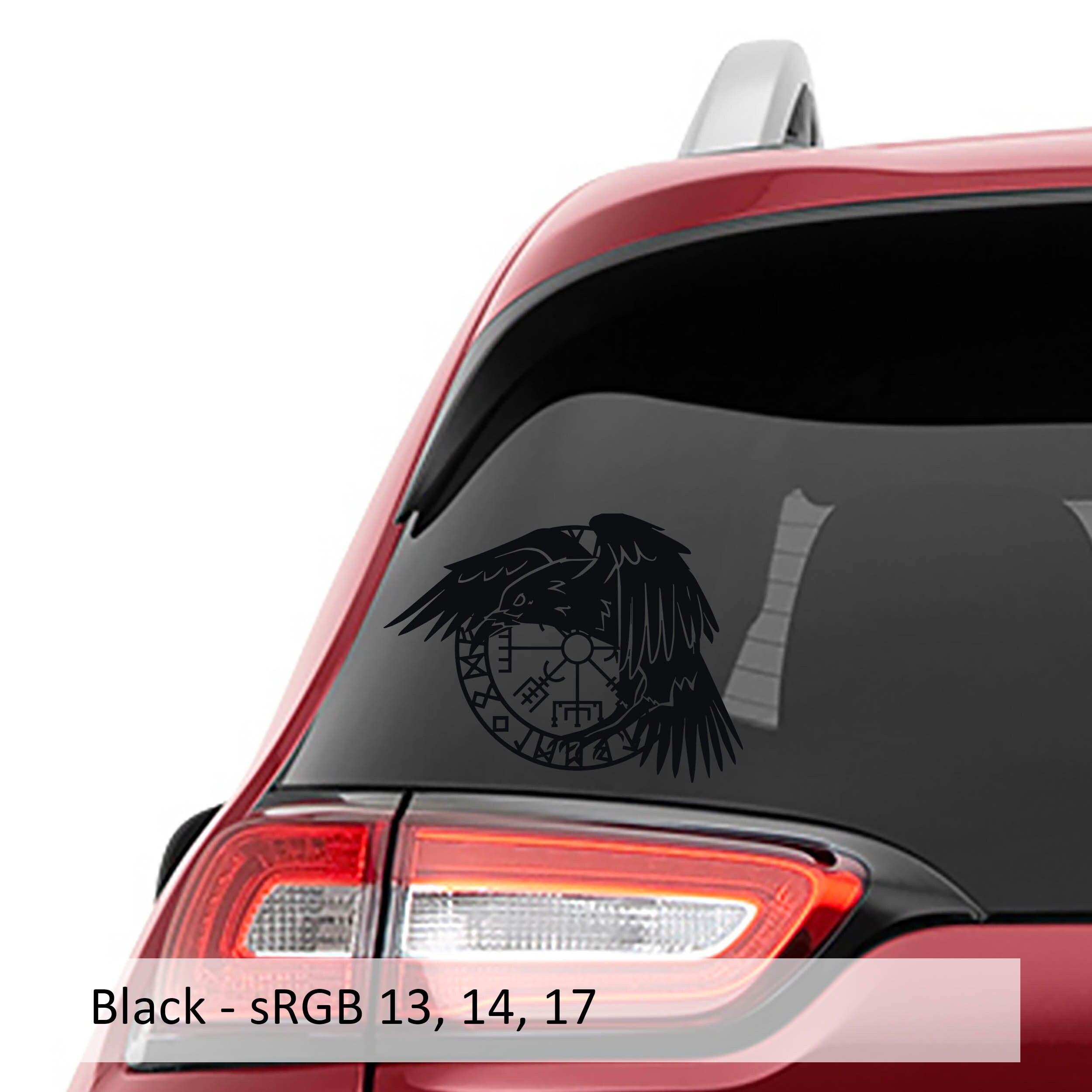 Nordic Viking Raven Compass Vinyl Decal | Norse Mythology Sticker for Laptop, Car, Journal, Tumbler, Water Bottle | Vegvisir Odin Gift