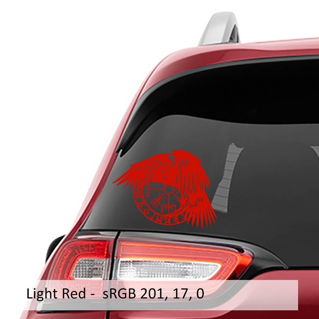 Nordic Viking Raven Compass Vinyl Decal | Norse Mythology Sticker for Laptop, Car, Journal, Tumbler, Water Bottle | Vegvisir Odin Gift
