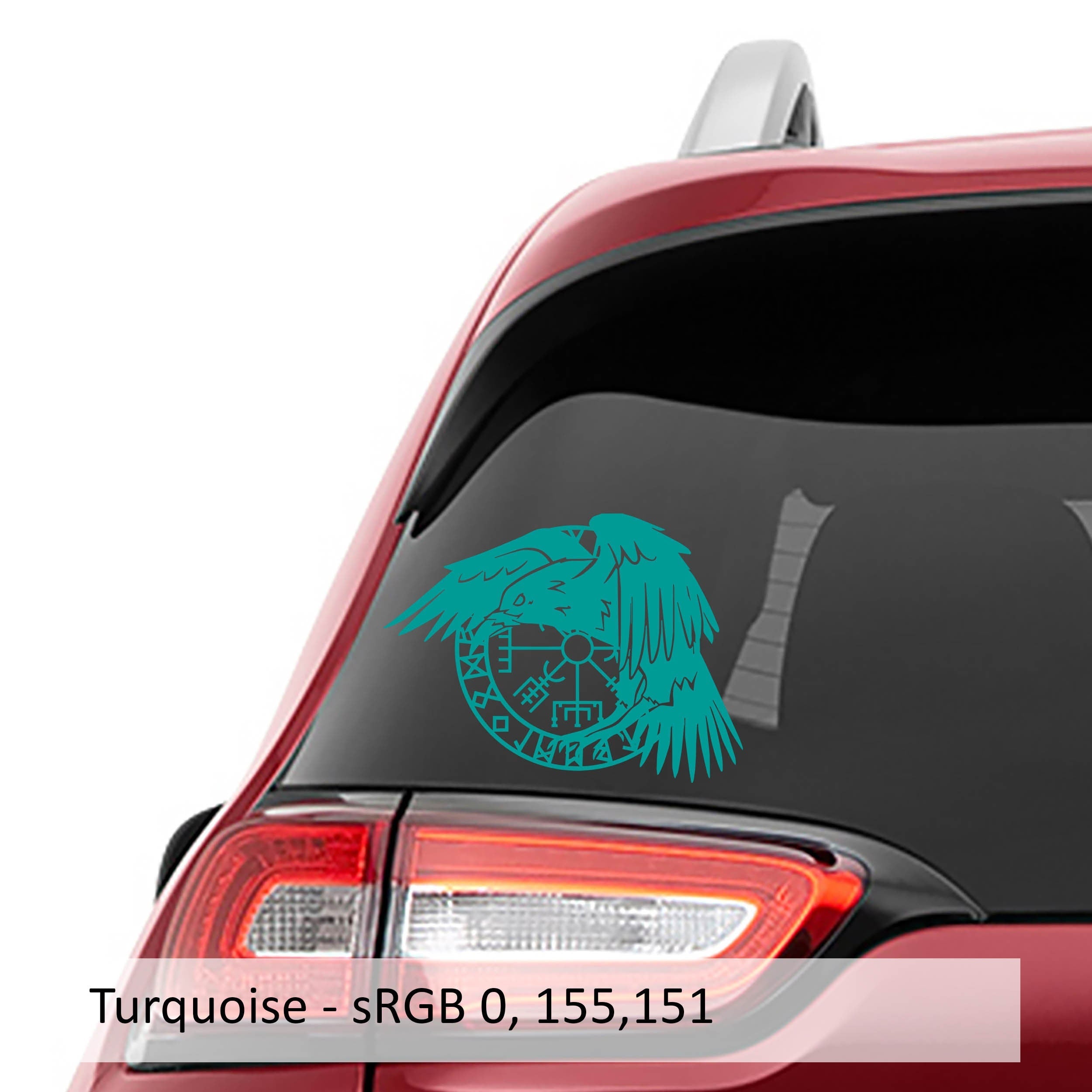 Nordic Viking Raven Compass Vinyl Decal | Norse Mythology Sticker for Laptop, Car, Journal, Tumbler, Water Bottle | Vegvisir Odin Gift