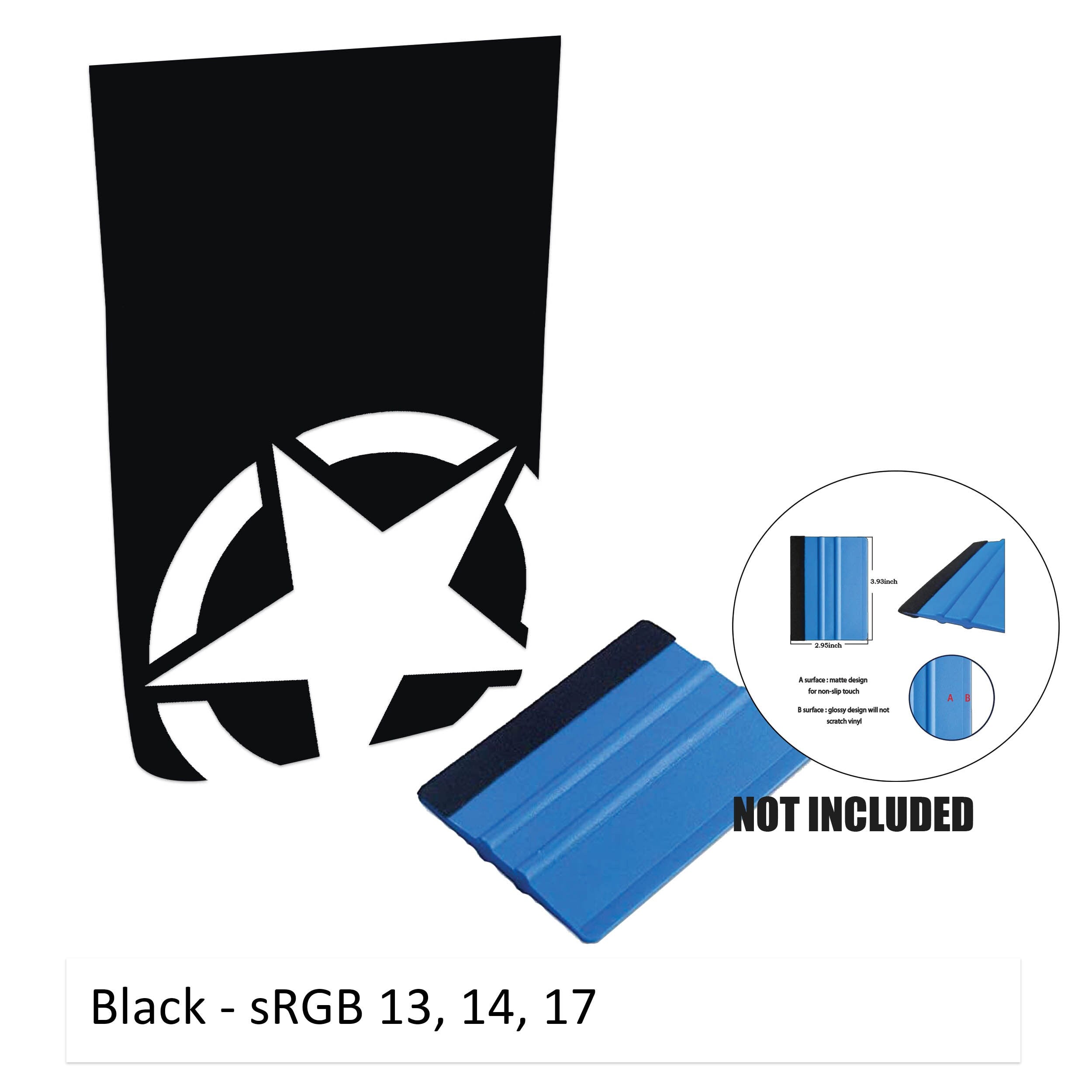 Corner Alpha Romeo Military Star Power-Dome Blackout Vinyl Hood Decal - Fits 2018+ Jeep Wrangler JL/Jeep Gladiator JT Rubicon Models