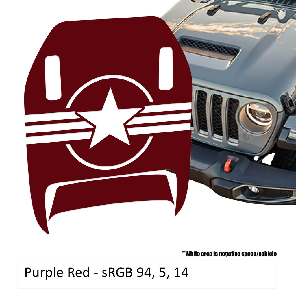 US Military Roundel v2 Clawed Foot Hood Decal Set - Fits Wrangler 392 & Gladiator Mojave Hoods