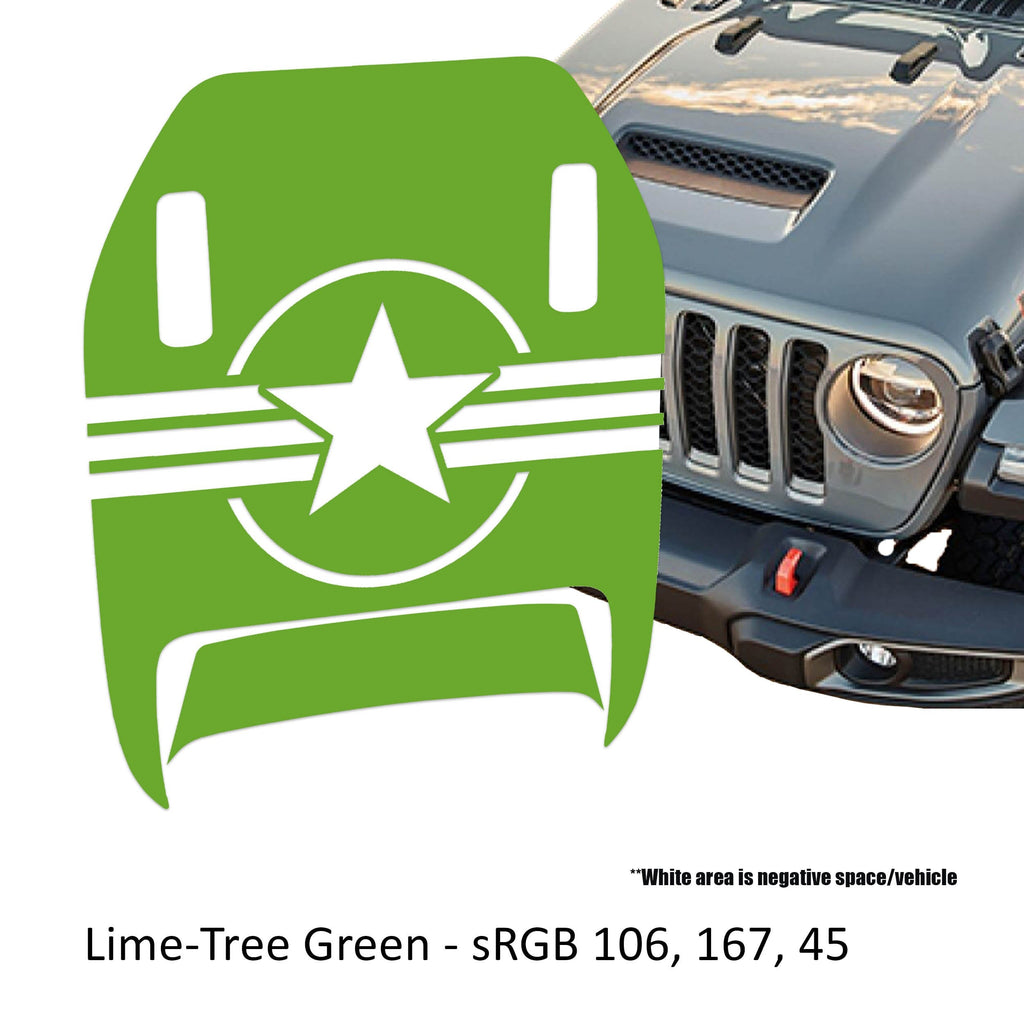 US Military Roundel v2 Clawed Foot Hood Decal Set - Fits Wrangler 392 & Gladiator Mojave Hoods