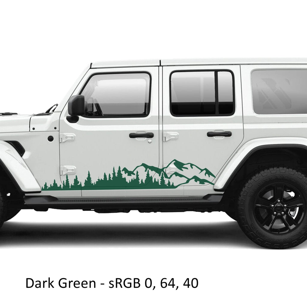 Mountain Forest 2Pcs JLU Lower Rocker Vinyl Transfer Decal Fits Jeep Wrangler JLU 4 Door 2018 and Newer Model
