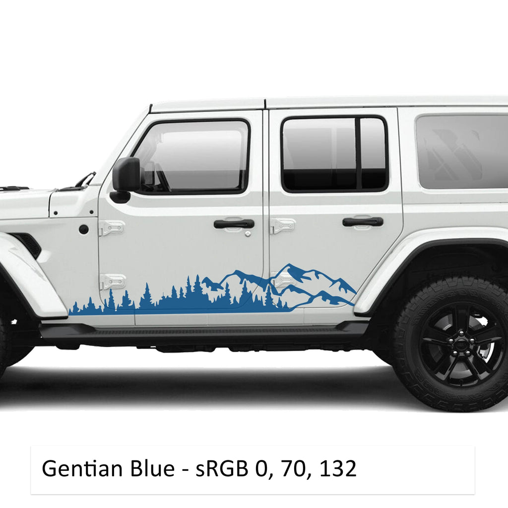 Mountain Forest 2Pcs JLU Lower Rocker Vinyl Transfer Decal Fits Jeep Wrangler JLU 4 Door 2018 and Newer Model