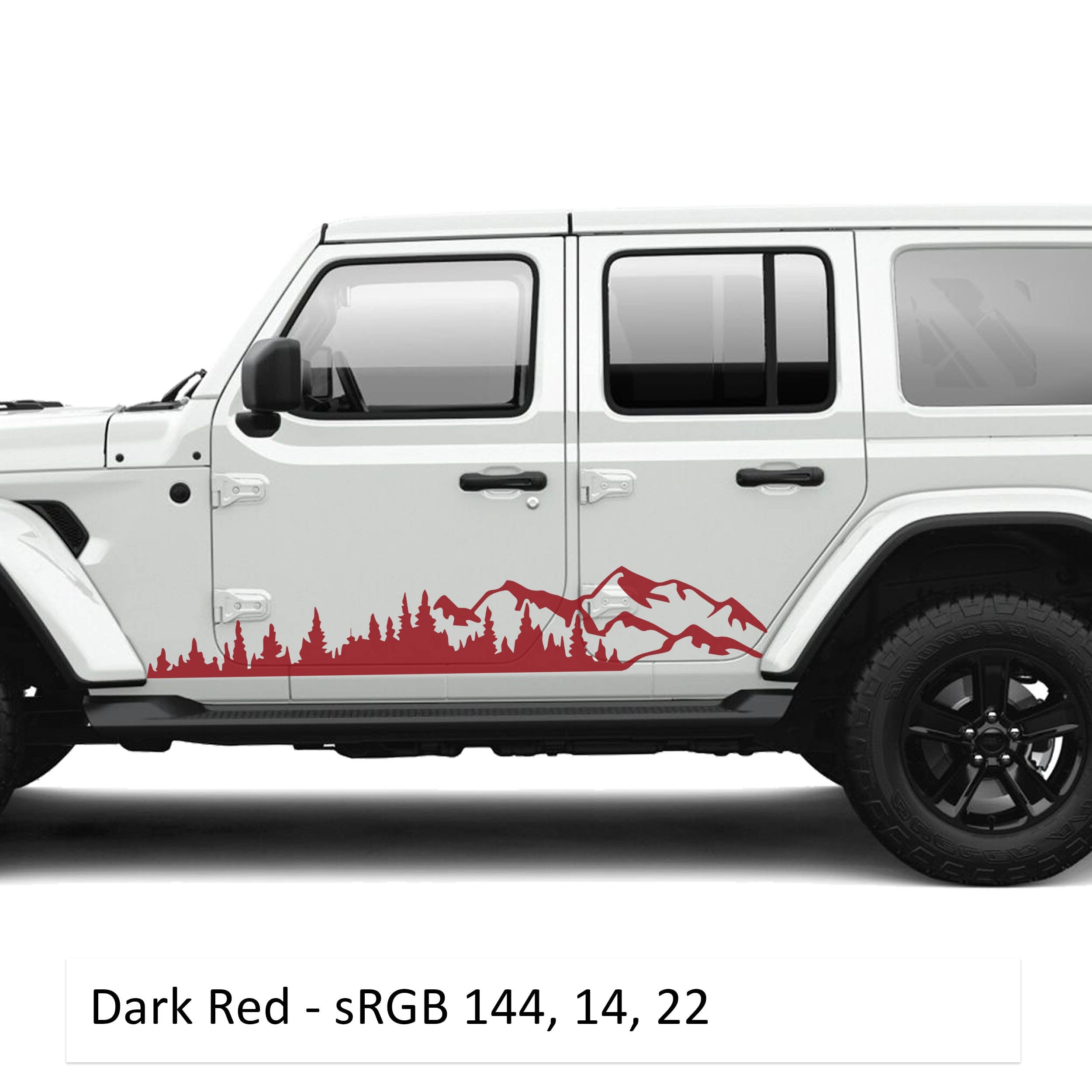 Mountain Forest 2Pcs JLU Lower Rocker Vinyl Transfer Decal Fits Jeep Wrangler JLU 4 Door 2018 and Newer Model