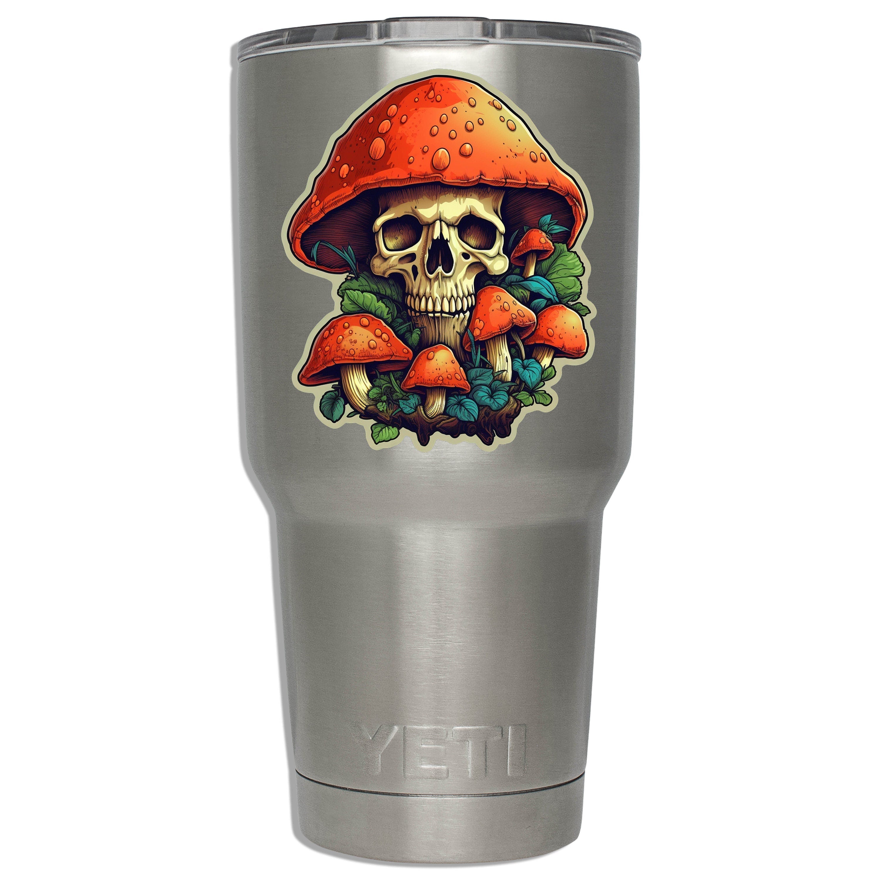 Poisonous Skull Mushroom Patch Vinyl Sticker
