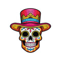 Cinco De Mayo Top Hat Sugar Skull Vinyl Sticker