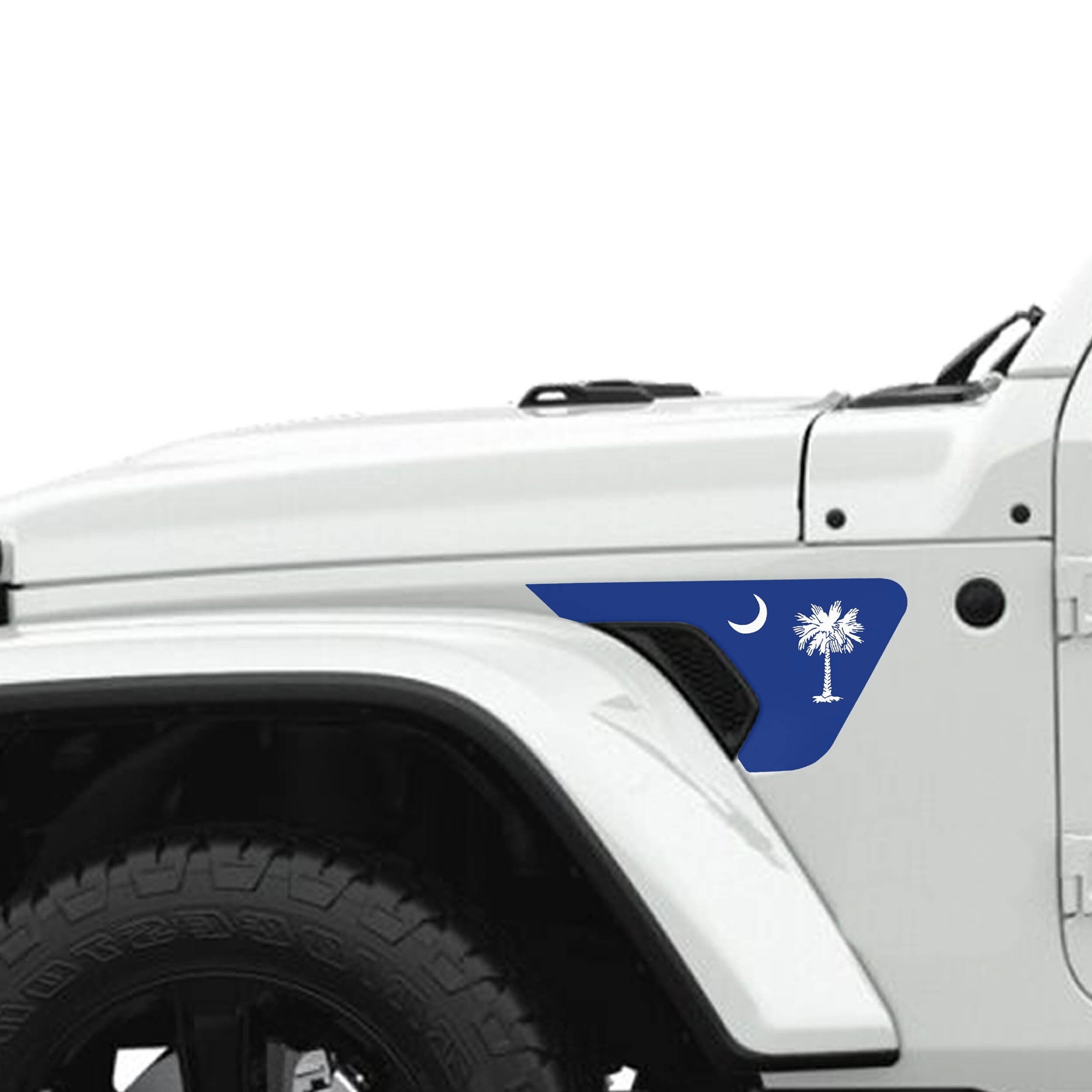 South Carolina State Flag 2pc Vinyl Fender Decal Set - Fits Jeep Wrangler JL/Jeep Gladiator JT 2018+